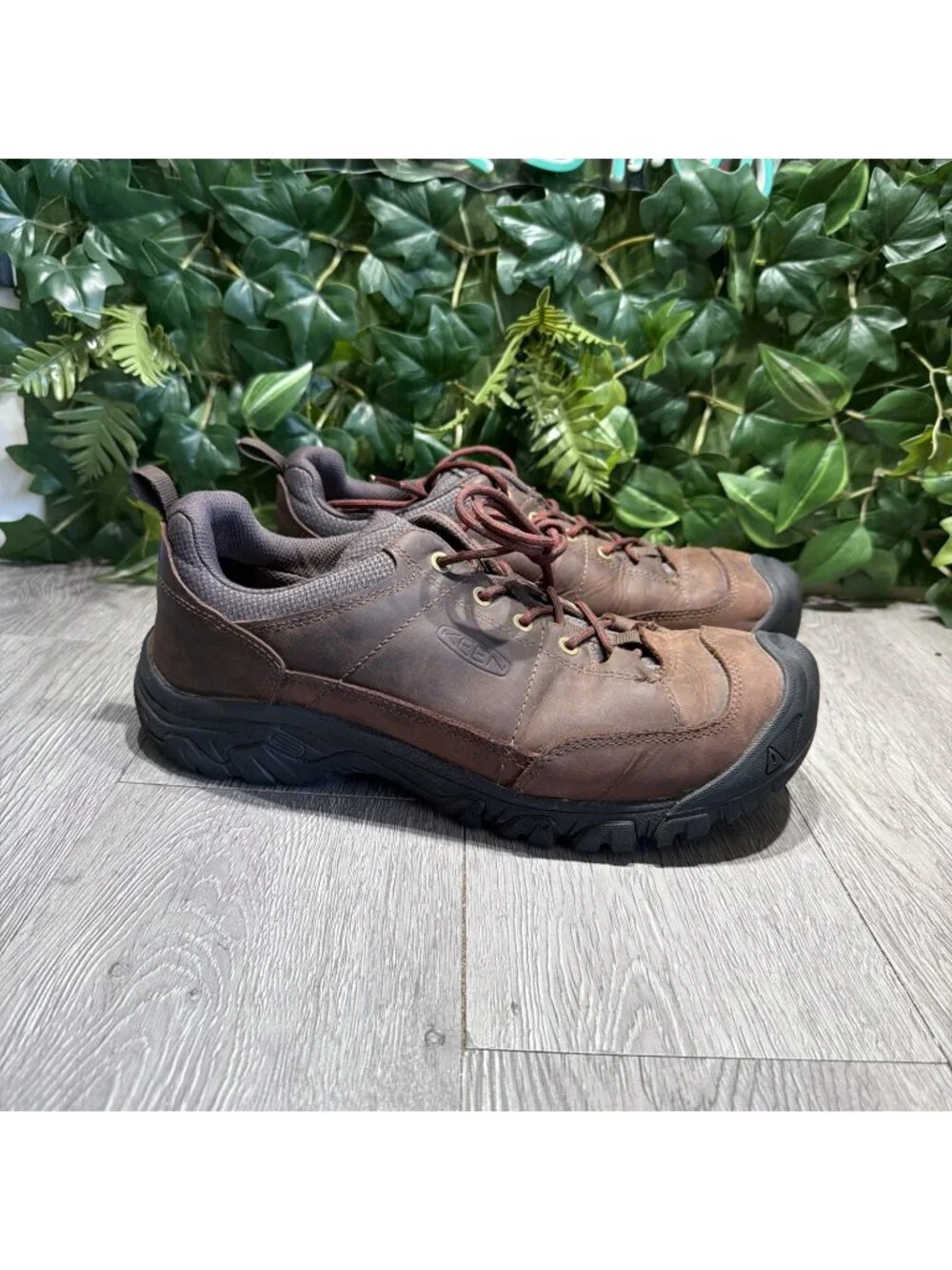 KEEN Targhee III Oxford Hiking Shoes Mens 11.5 WIDE EU 45 Brown Leather Trail